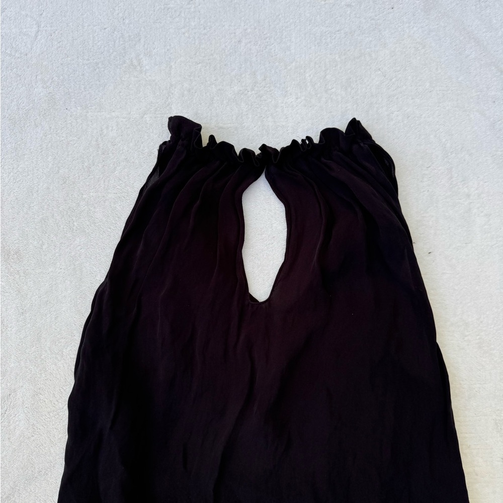 Ramy Brook 100% Pure Silk Black High Neck Blouse size small - Picture 8 of 12